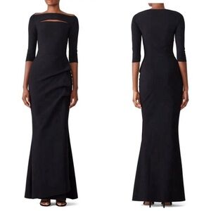 Chiara Boni La Petite Robe Kate Slit-Detail Boatneck Gown Size 8